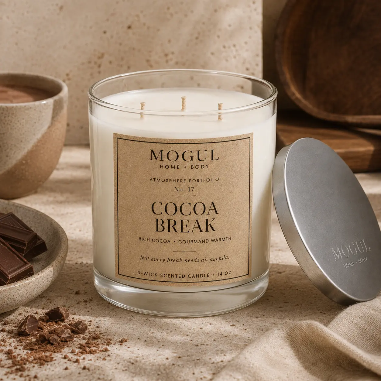 Cocoa Break — 3-Wick Scented Candle by MOGUL HOME + BODY