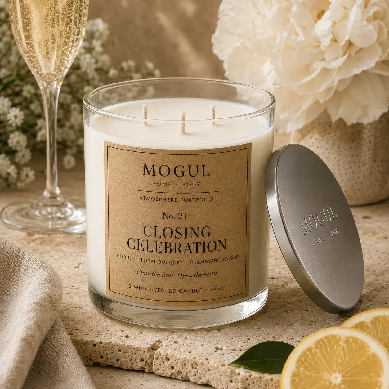 Closing Celebration — 3-Wick Scented Candle by MOGUL HOME + BODY