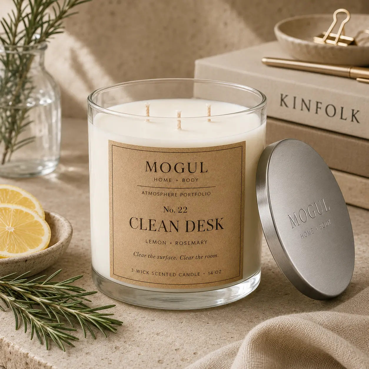 Clean Desk — 3-Wick Scented Candle by MOGUL HOME + BODY