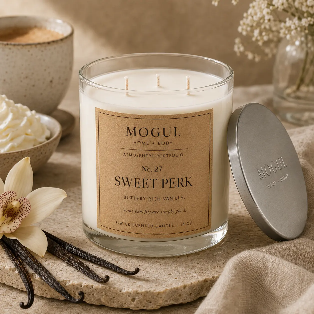 Sweet Perk — 3-Wick Scented Candle by MOGUL HOME + BODY