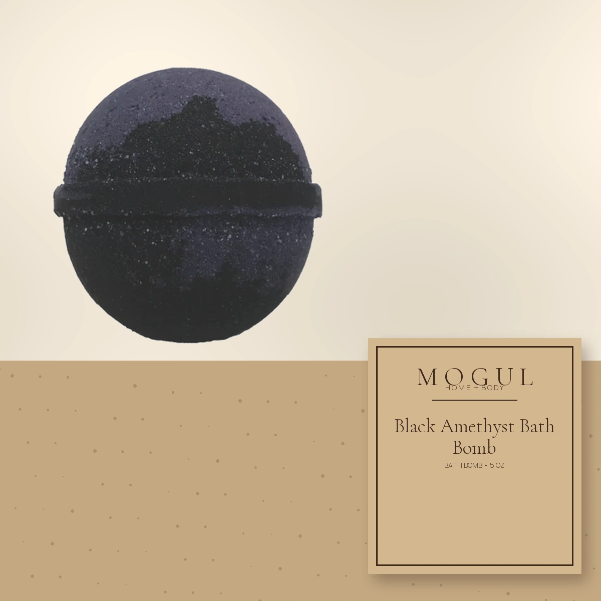 Black Amethyst Bath Bomb Bath Bomb, 5 oz — packaging concept with MOGUL HOME + BODY kraft label