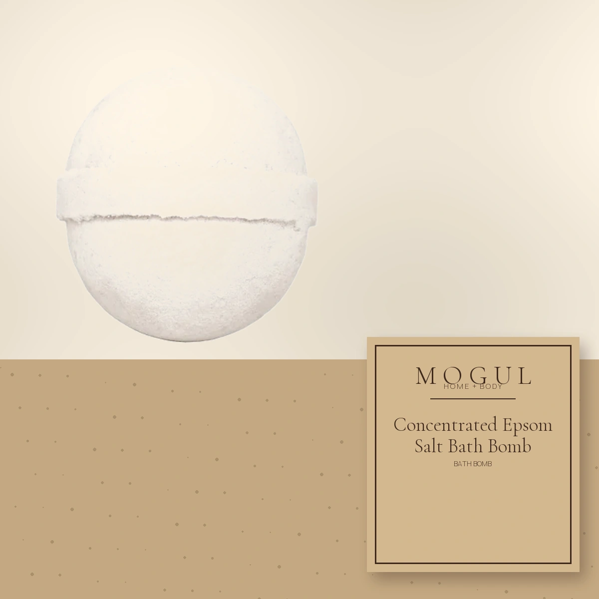 Concentrated Epsom Salt Bath Bomb Bath Bomb — packaging concept with MOGUL HOME + BODY kraft label