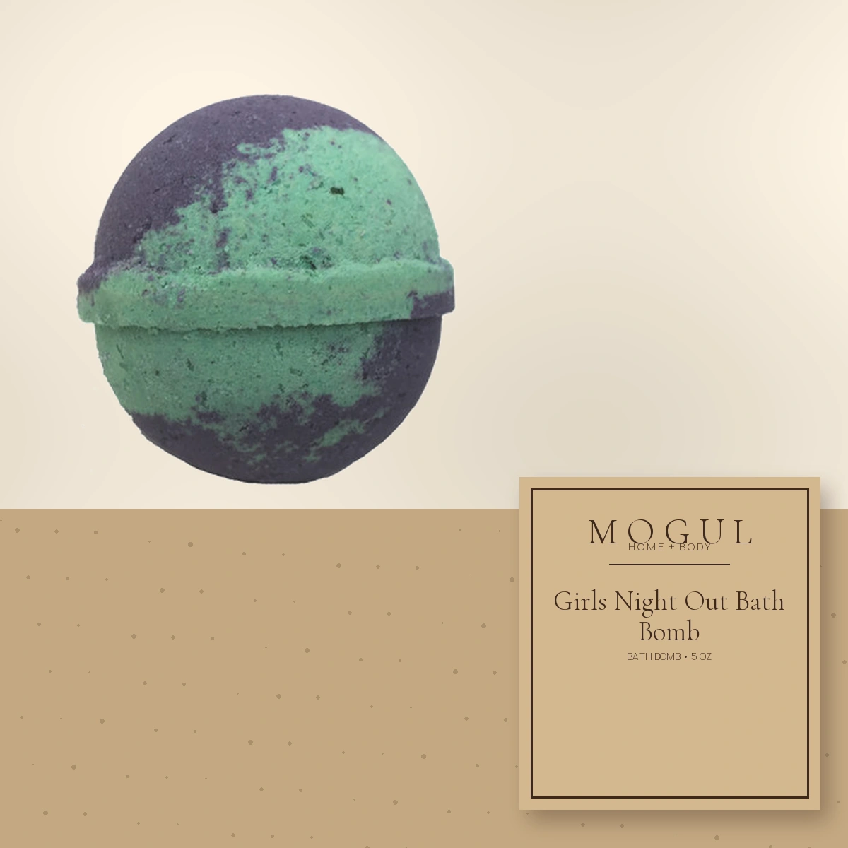 Girls Night Out Bath Bomb Bath Bomb, 5 oz — packaging concept with MOGUL HOME + BODY kraft label