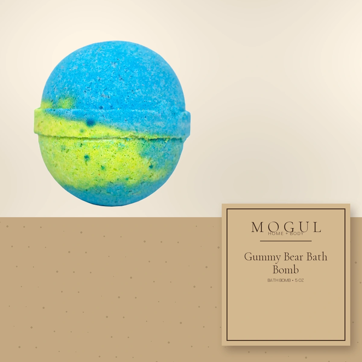 Gummy Bear Bath Bomb Bath Bomb, 5 oz — packaging concept with MOGUL HOME + BODY kraft label