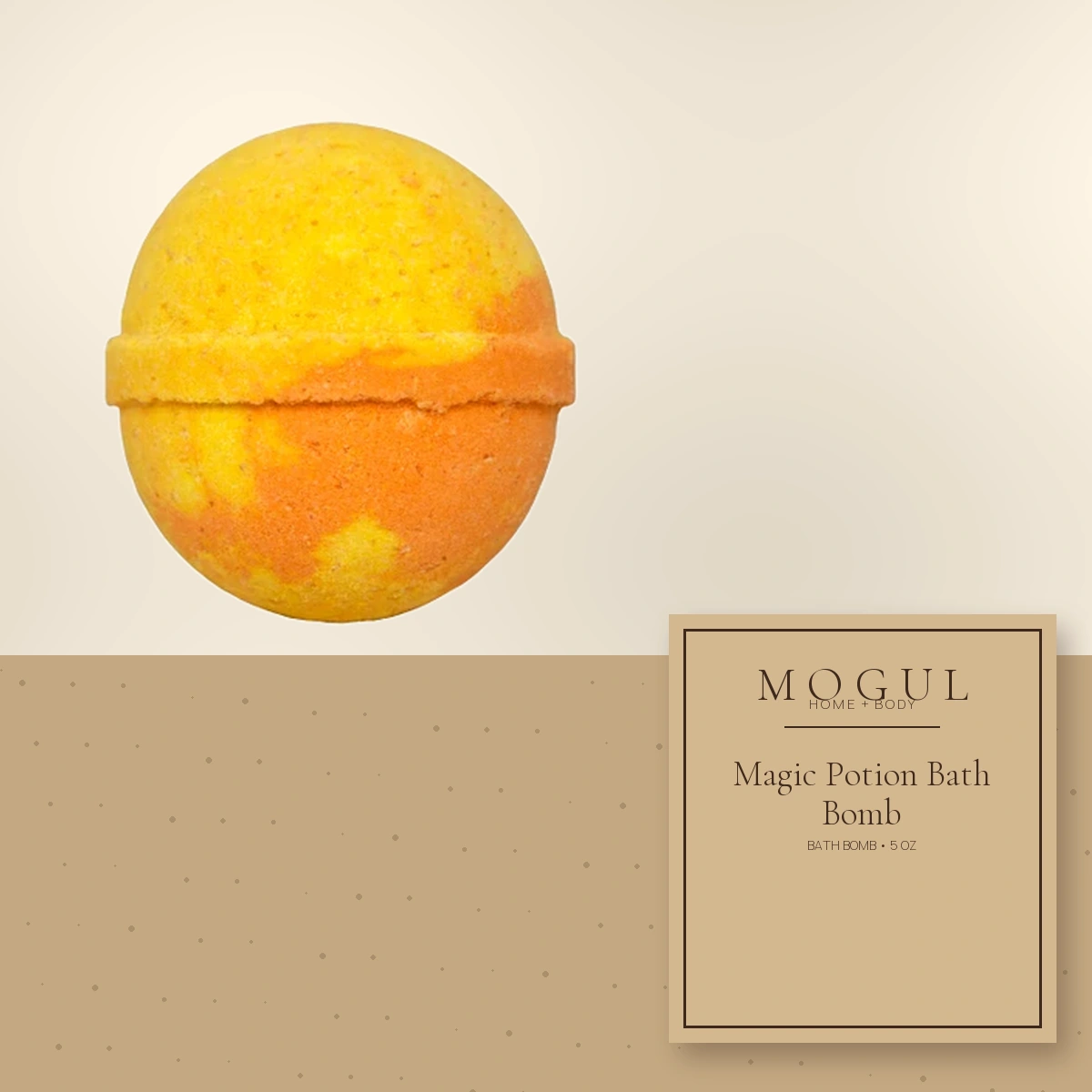 Magic Potion Bath Bomb Bath Bomb, 5 oz — packaging concept with MOGUL HOME + BODY kraft label