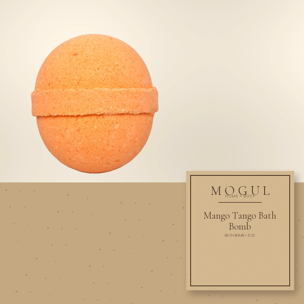Mango Tango Bath Bomb Bath Bomb, 5 oz — packaging concept with MOGUL HOME + BODY kraft label