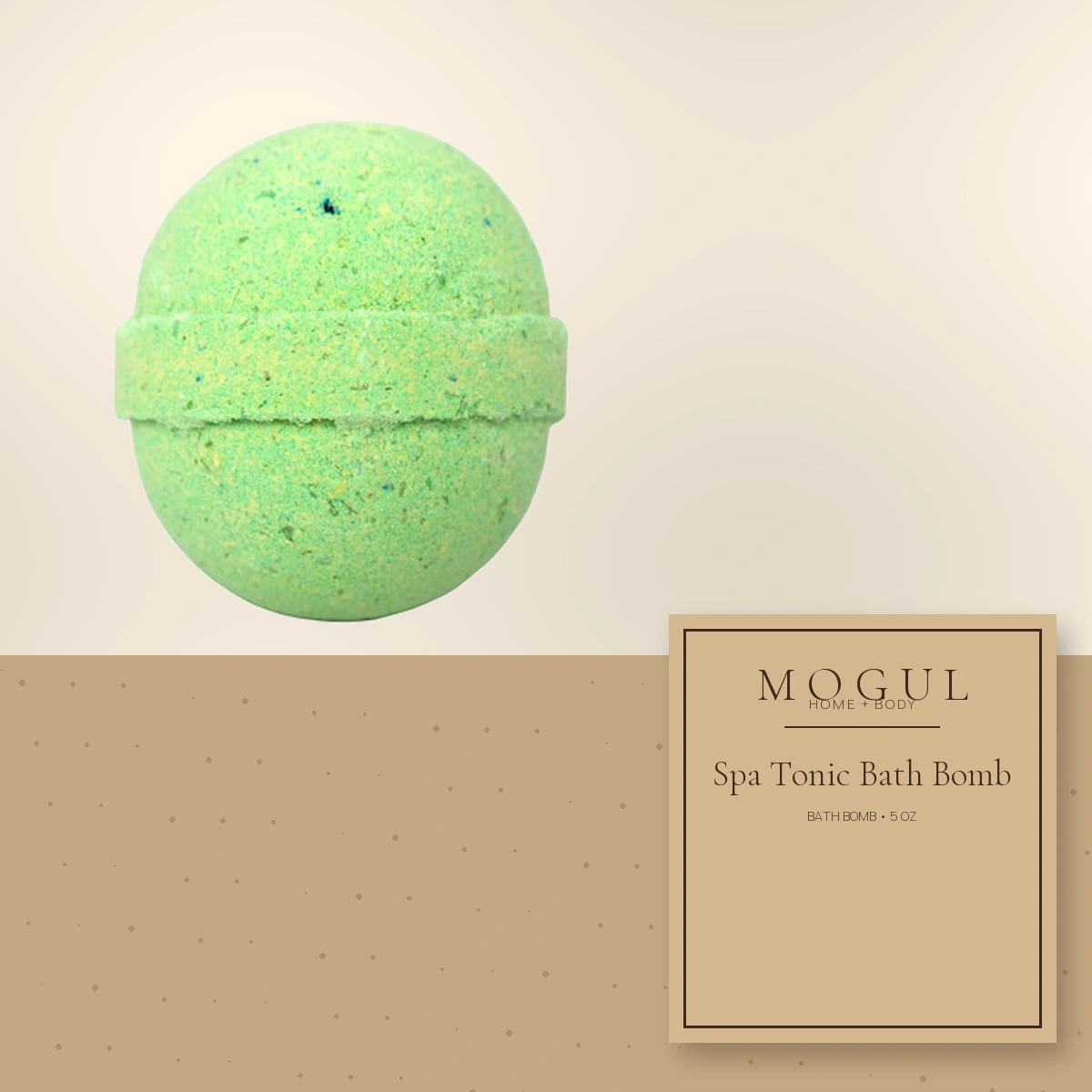Spa Tonic Bath Bomb Bath Bomb, 5 oz — packaging concept with MOGUL HOME + BODY kraft label